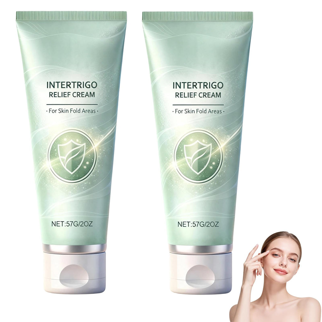 2Pcs Intertrigo Relief Cream – Skin Fold Barrier, Fast-Drying Non-Greasy (2 oz)