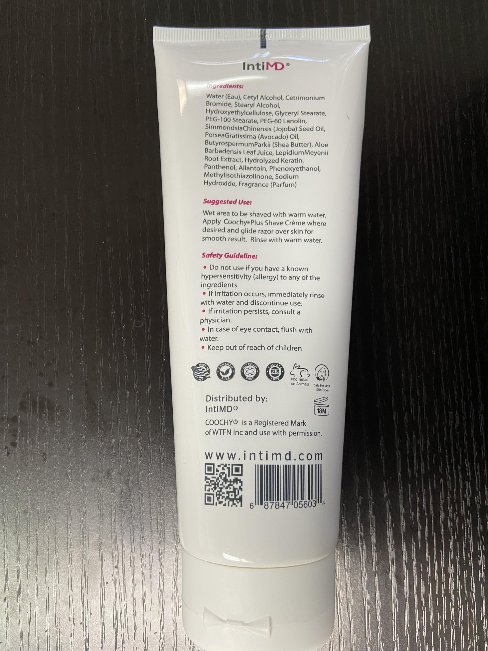IntiMD COOCHY PLUS Intimate Shave Cream Gel – MOISTURIZING+ for Rash-Free Shaving, 8oz