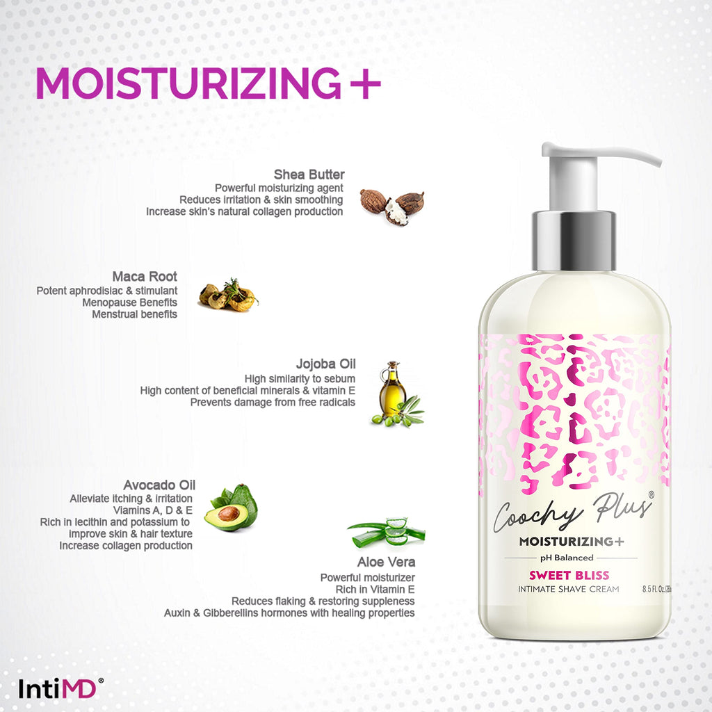 IntiMD Coochy Plus HydroLock 3-Step Shaving Kit – Nouria Pre-Shave Oil, Shave Cream, After Shave Mist