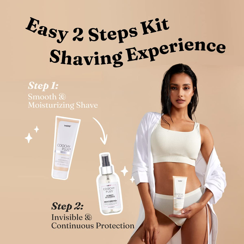 IntiMD Coochy Plus Intimate Shaving Kit – Fragrance-Free, Antioxidant Formula for Razor Burn & Ingrown Hairs