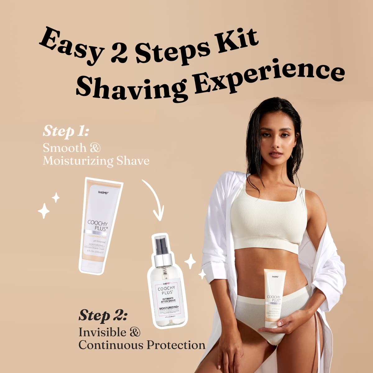 IntiMD Coochy Plus Intimate Shaving Kit – Fragrance-Free, Antioxidant Formula for Razor Burn & Ingrown Hairs