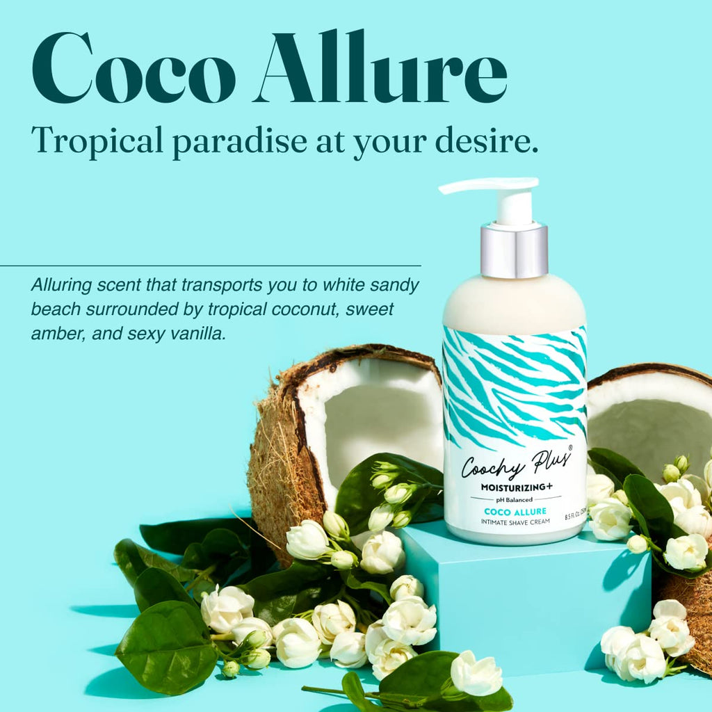 IntiMD Coochy Plus Coco Allure Intimate Shaving Cream – Rash-Free MOISTURIZING+ Formula (2-Pack)