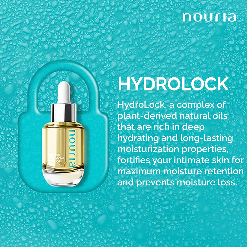 IntiMD Nouria Intimate Pre-Shave Elixir Oil | Hydration for Delicate Areas, Razor Burn & Ingrown Hair Prevention