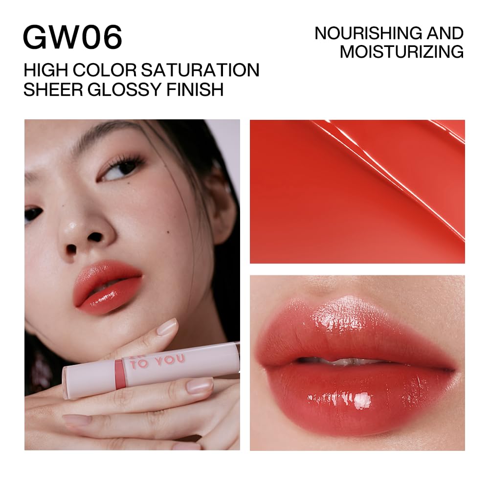 INTO YOU Glow Lip Tint & Plumping Lip Gloss – Hydrating, Non-Sticky, Waterproof Shine GW06