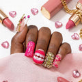IntoVibes 10 Pcs Luxury Acrylic Press On Nails — Short Duck Shape, Pink French
