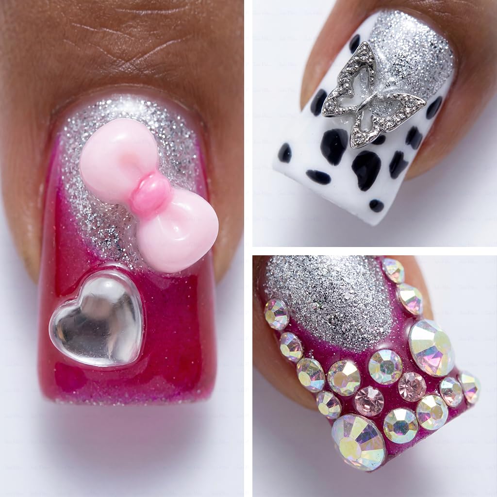 IntoVibes 10 Pcs Luxury Acrylic Press-On Nails – Short Duck Shape, Pink, Reusable