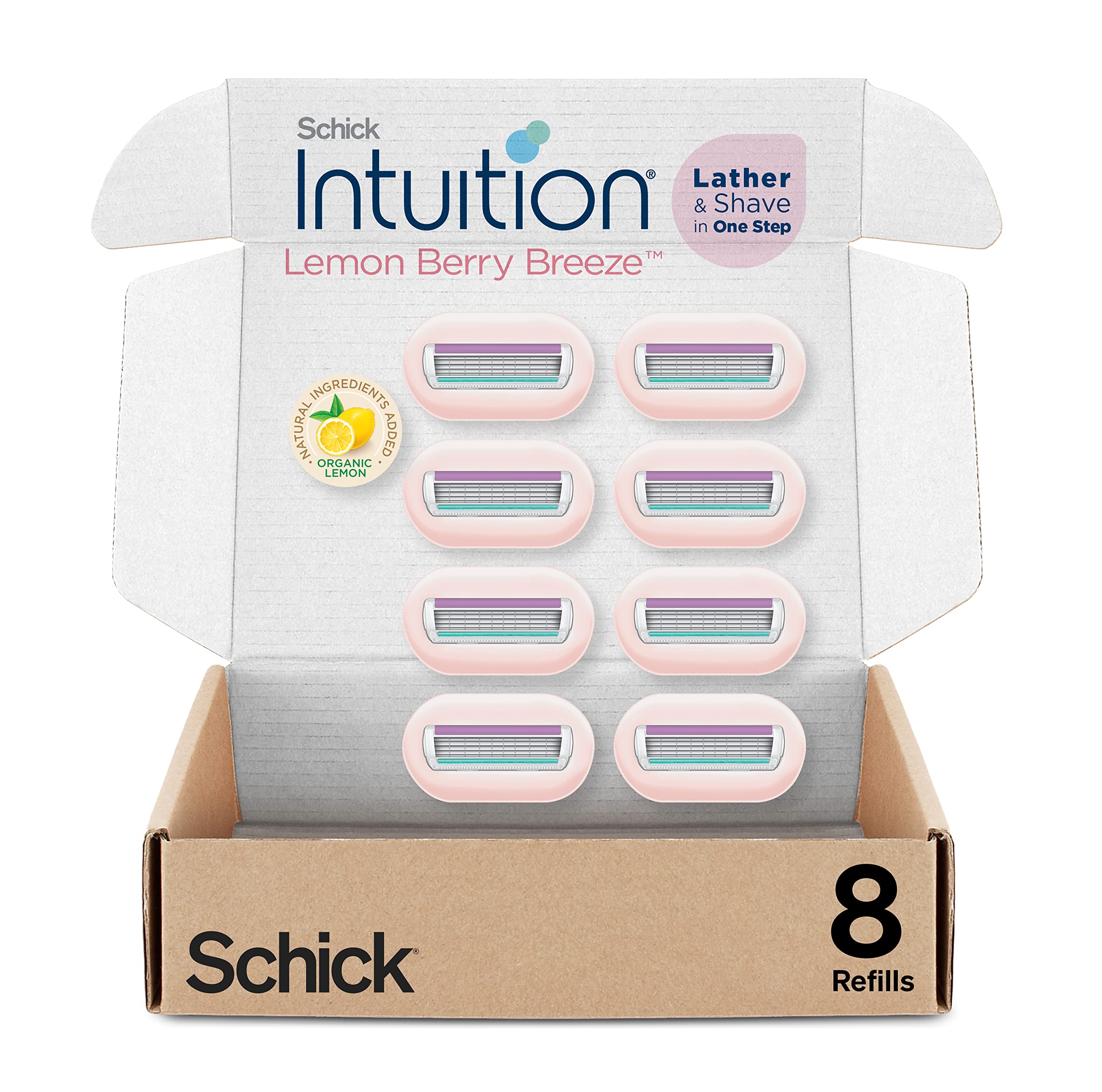 INTUITION Lemon Berry Breeze Razor Refills – 8-Count for Women