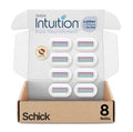INTUITION Pure Nourishment Razor Refills – 8-Count for No-Shave-Cream Lather and Cocoa Butter Moisturizing Bar