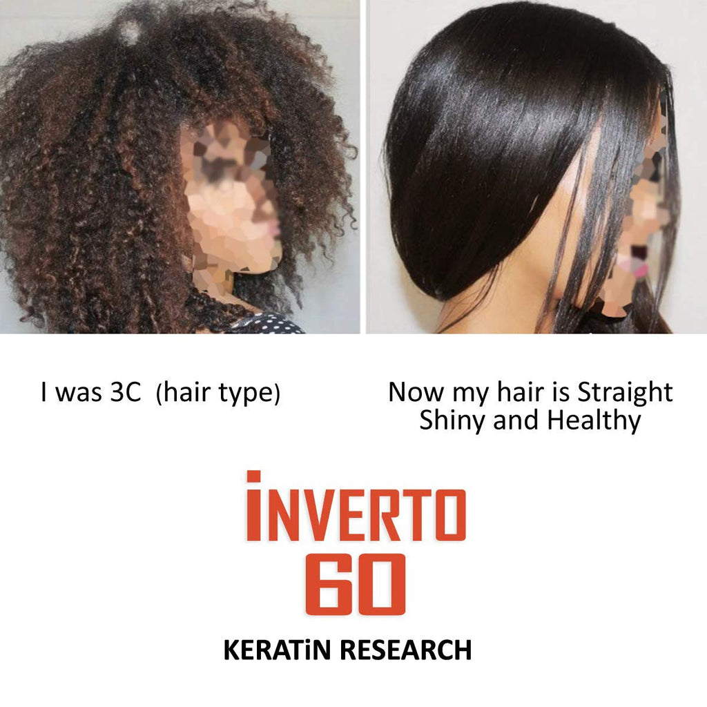 INVERTO 60 Advanced Gel Complex Brazilian Keratin Treatment – Formaldehyde Free, Long Hair (180ml)
