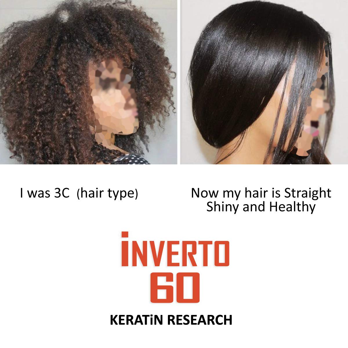 INVERTO 60 Advanced Gel Complex Brazilian Keratin Treatment – Formaldehyde Free, Long Hair (180ml)