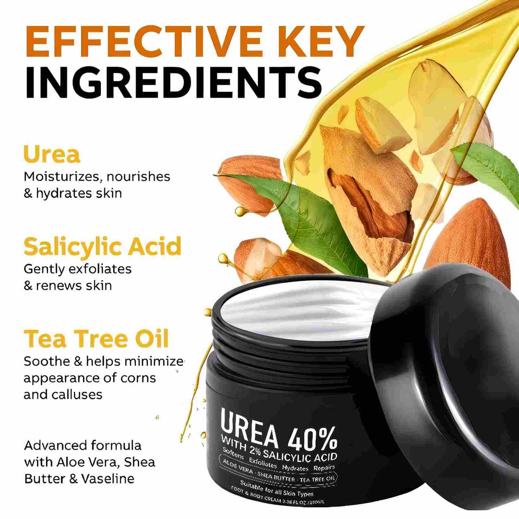IOIOTCO Urea Cream 40% + 2% Salicylic Acid – Exfoliating Foot & Hand Moisturizer