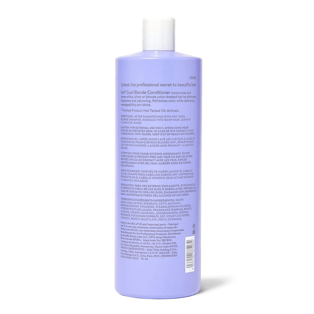 ion Cool Blonde Purple Conditioner – Moisturizing Toner for Blonde, Silver & White Hair