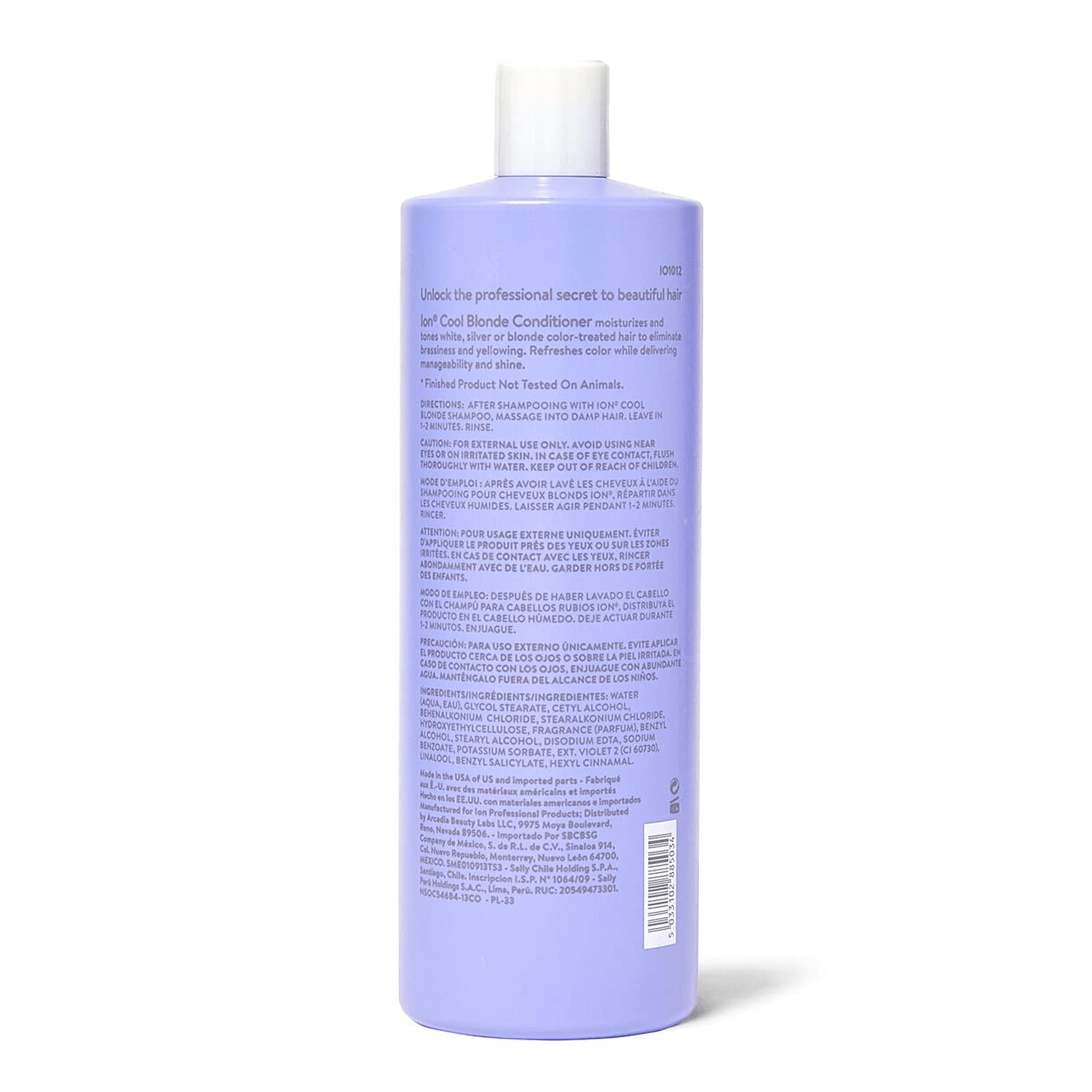 ion Cool Blonde Purple Conditioner – Moisturizing Toner for Blonde, Silver & White Hair