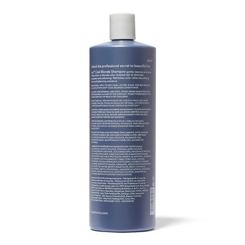 Ion Cool Blonde Shampoo – Tone, Brighten & Moisturize White, Silver & Blonde Hair