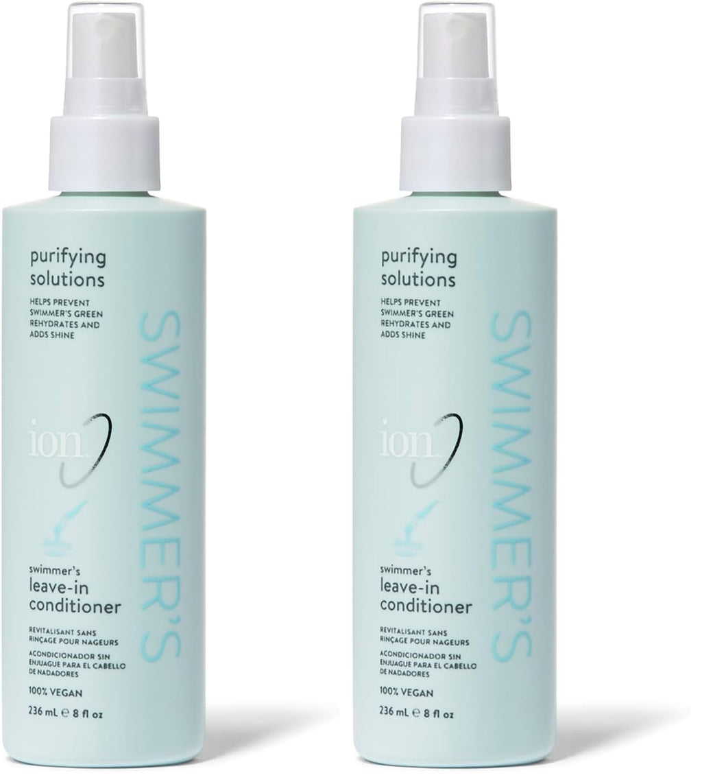 Ion Swimmers Leave-in Conditioner – 8 oz Pack of 2 | Hair Protection for Sun & Water