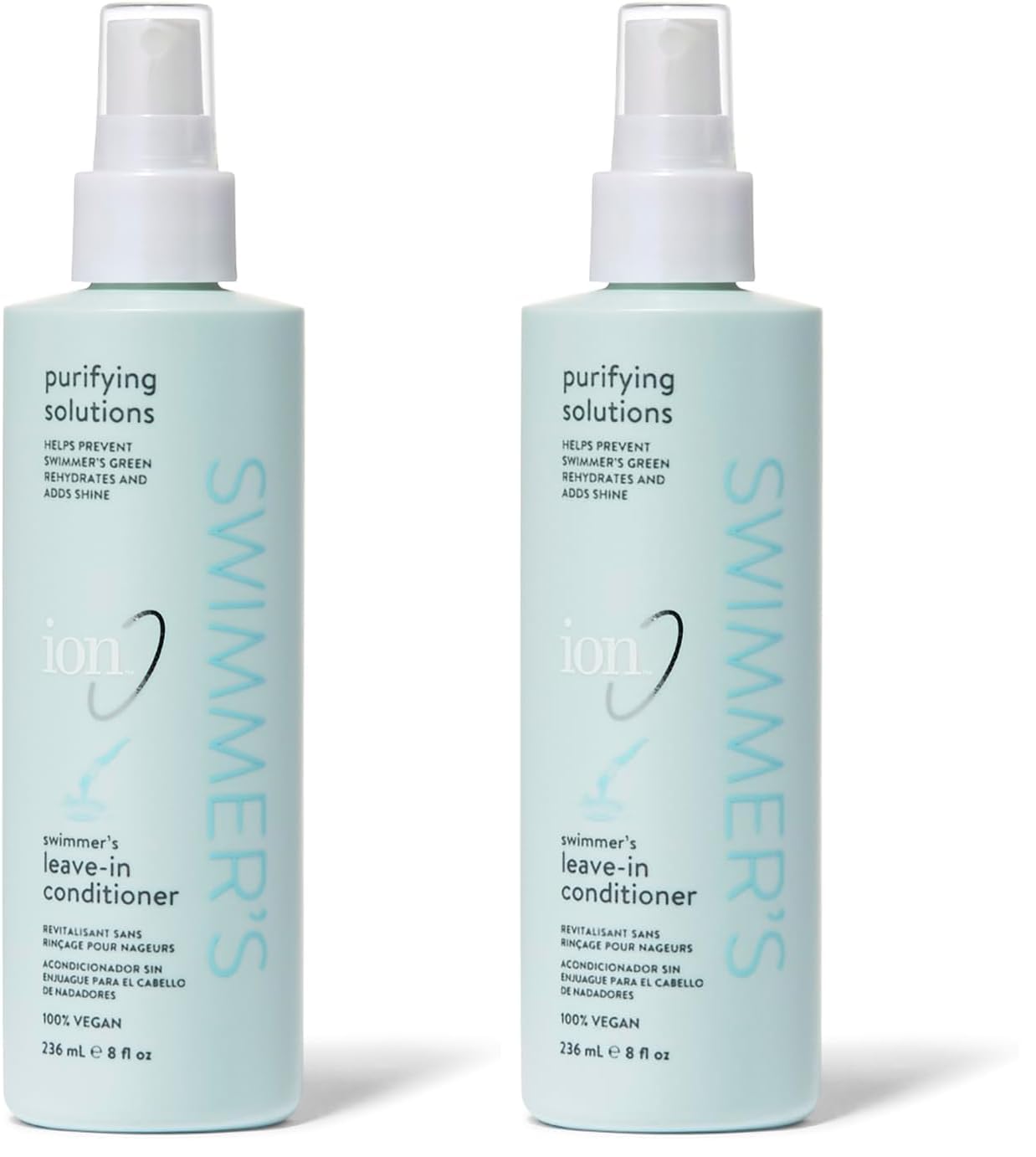 Ion Swimmers Leave-in Conditioner – 8 oz Pack of 2 | Hair Protection for Sun & Water