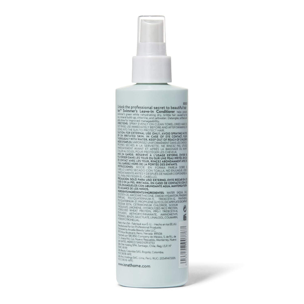 Ion Swimmers Leave-in Conditioner – 8 oz Pack of 2 | Hair Protection for Sun & Water
