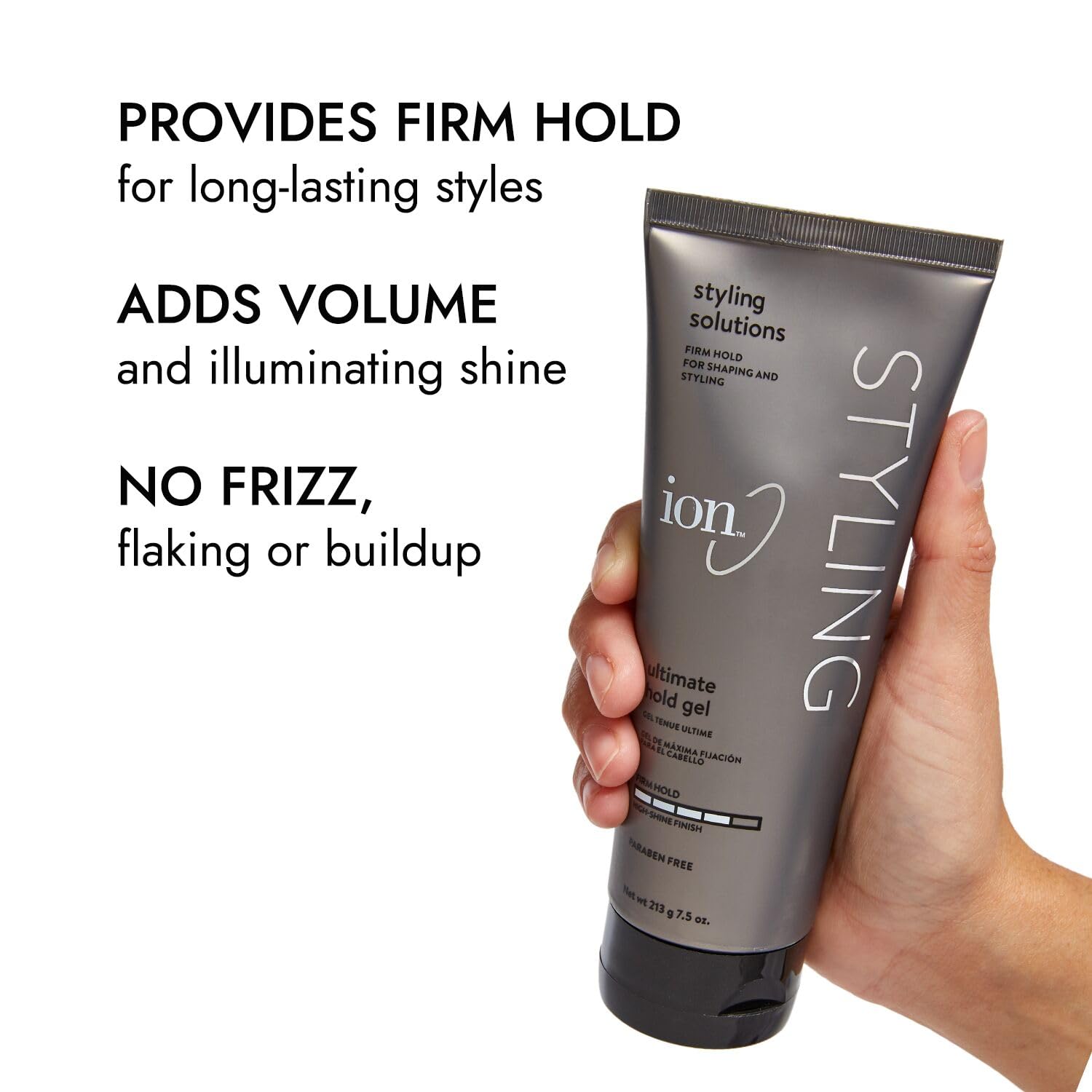Ion Styling Solutions Ultimate Hold Gel – Firm Hold, No Flaking, Paraben Free, 7.5 oz (Pack of 2)