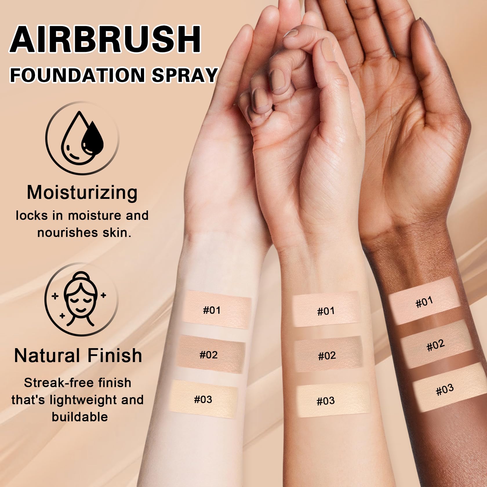 IONSGAKO Magic Minerals Airbrush Foundation Spray – Silk Matte, Long-Lasting Coverage