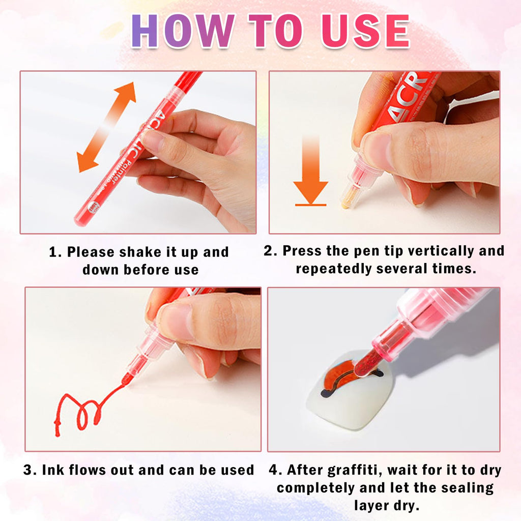 IONSGAKO 24 Colors Nail Art Pens Set – Quick Dry & Waterproof