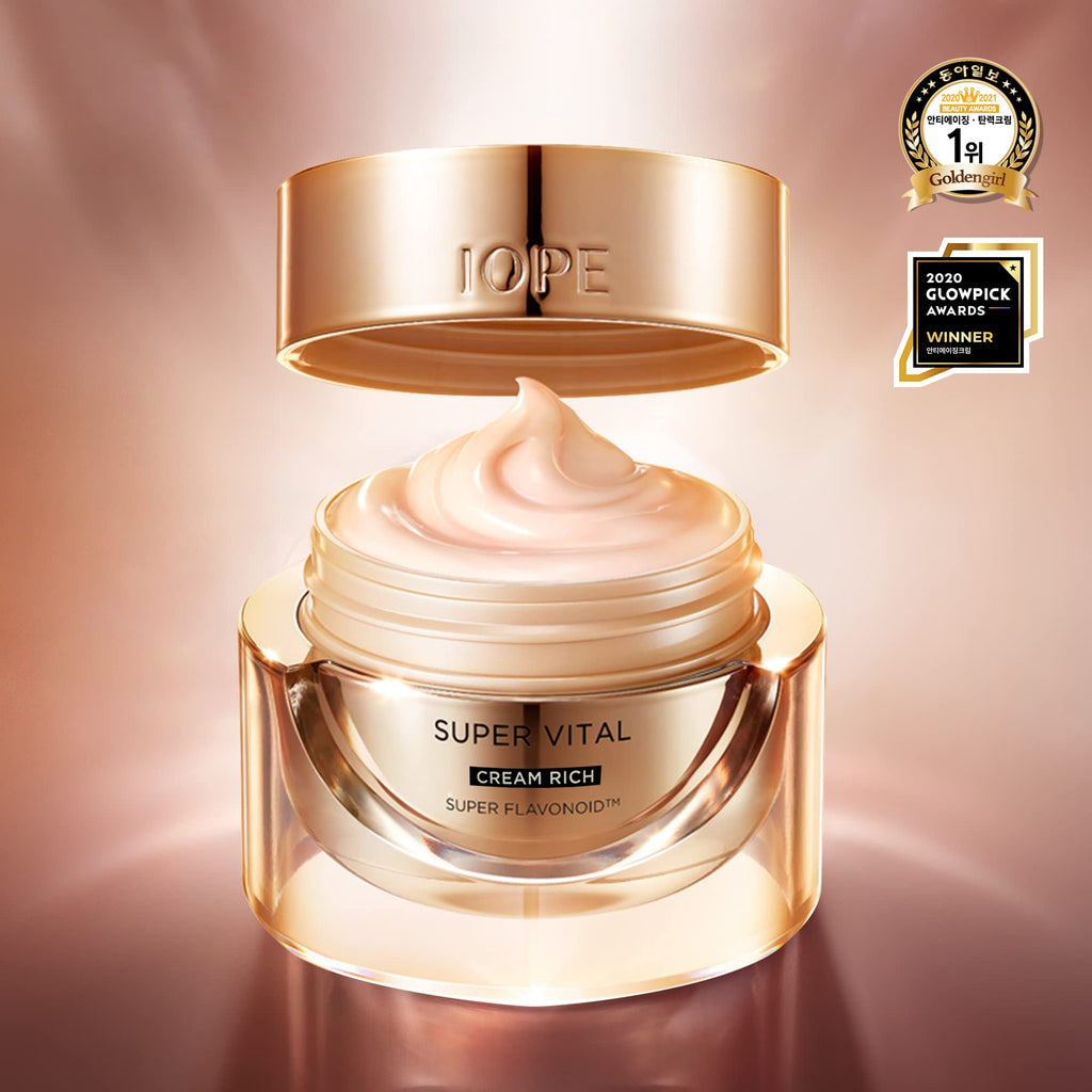 IOPE Super Vital Cream Rich – Total Anti-Aging Moisturizer with BIO-Seletinoid