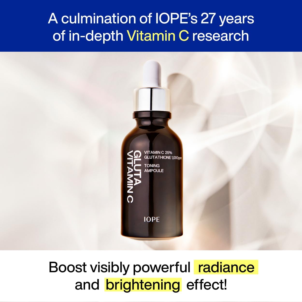 IOPE Gluta Vitamin C Brightening Serum | 25% Pure Vitamin C + 1000ppm Glutathione for Radiant Skin