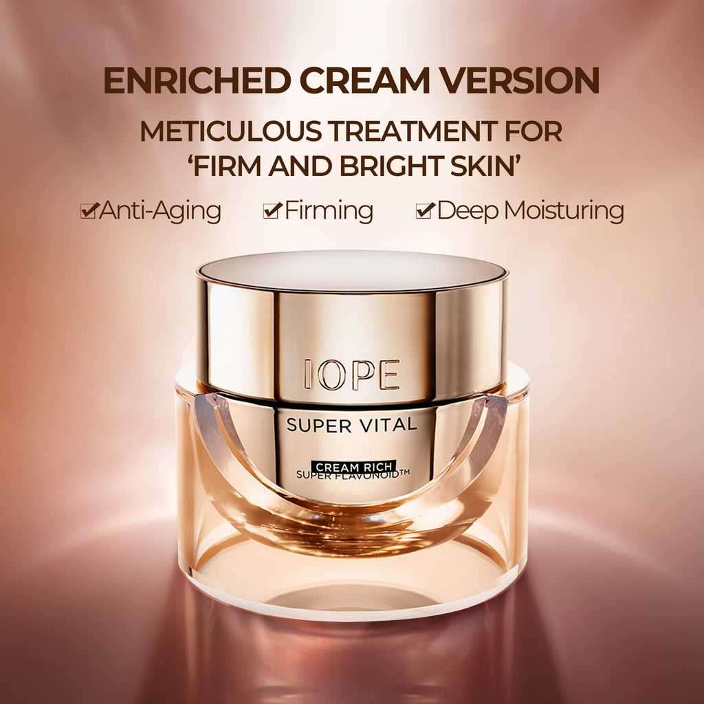 IOPE Super Vital Cream Rich – Total Anti-Aging Moisturizer with BIO-Seletinoid