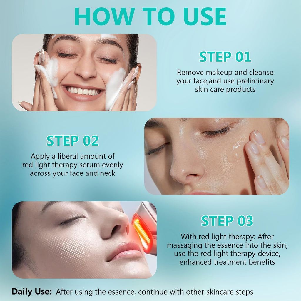 Ipsify Red Light Therapy Activation Serum | Hydrating Facial Serum for Face & Neck | Anti-Aging, 1 oz