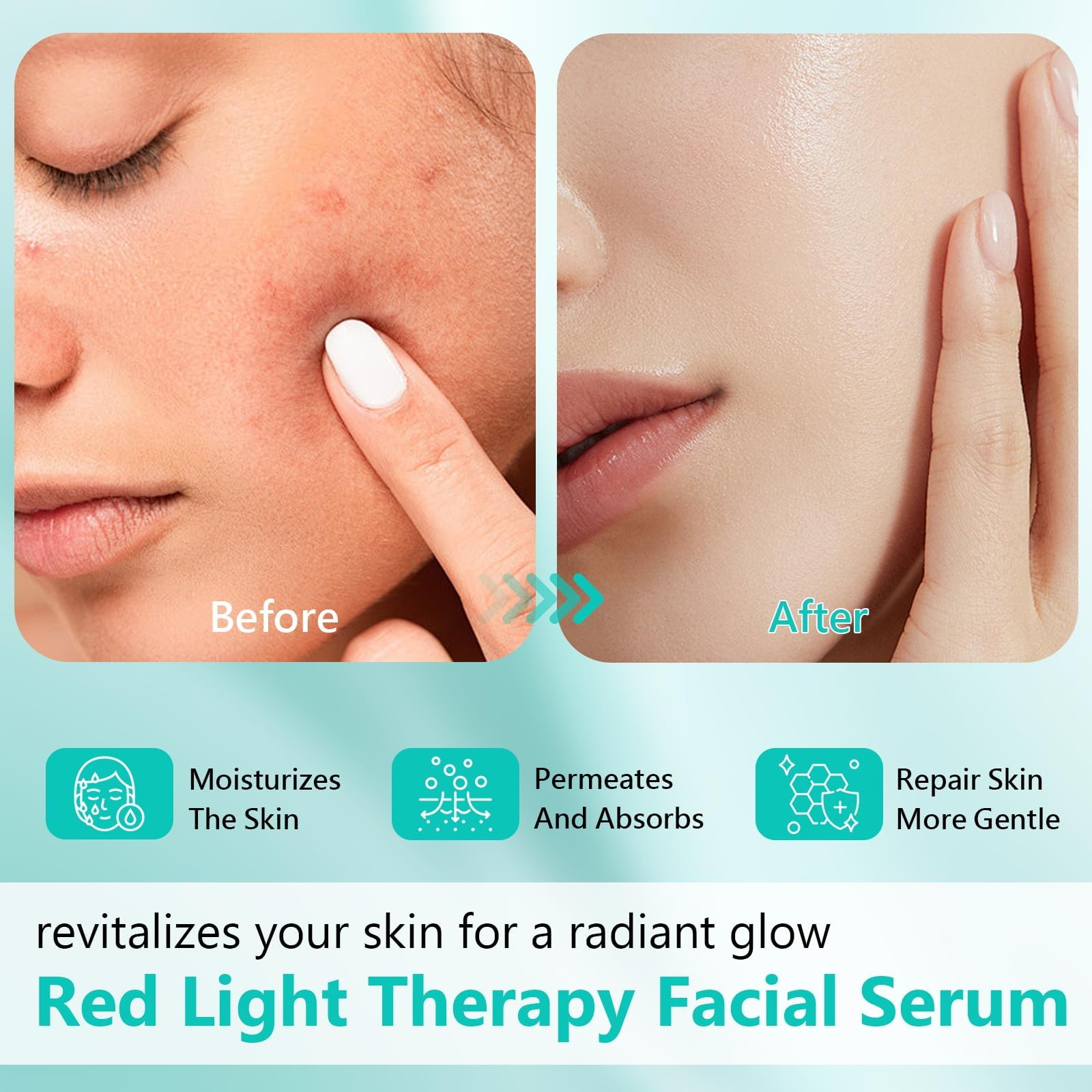 Ipsify Red Light Therapy Activation Serum | Hydrating Facial Serum for Face & Neck | Anti-Aging, 1 oz