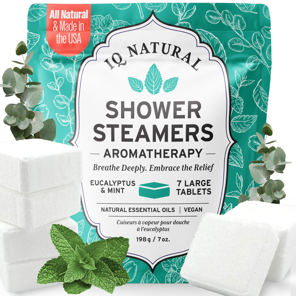 IQNATURAL Eucalyptus Shower Steamers – Aromatherapy for Women, USA Made