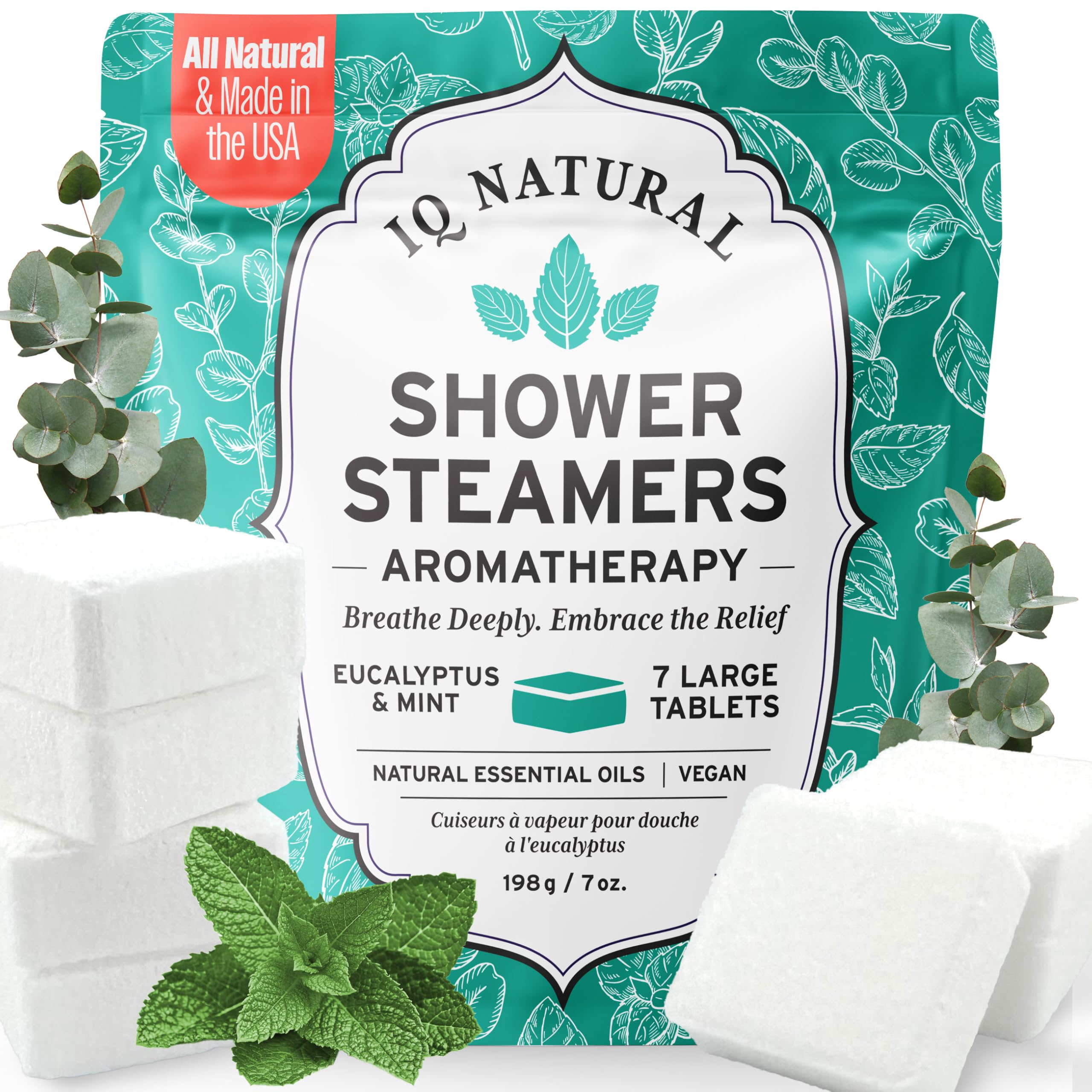 IQNATURAL Eucalyptus Shower Steamers – Aromatherapy for Women, USA Made