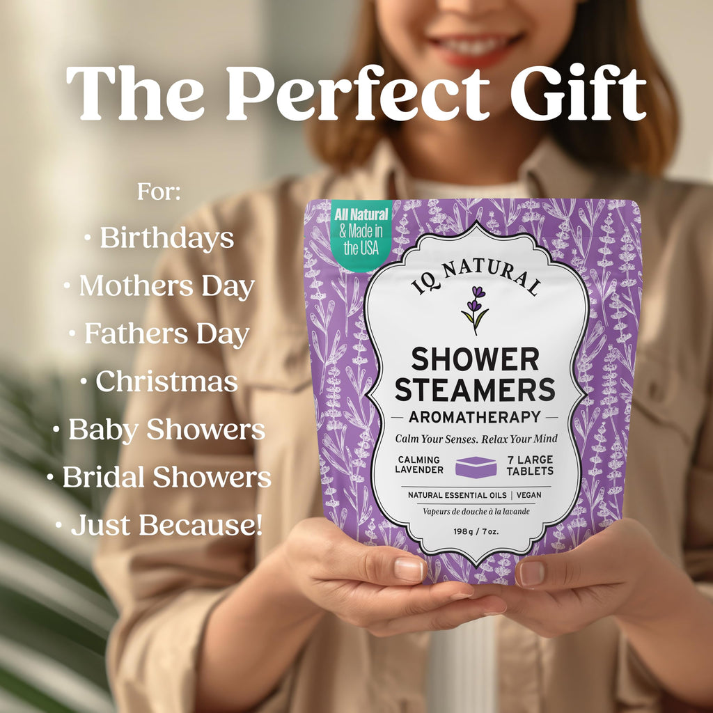 IQNATURAL Lavender Shower Steamers – Organic USA-Made Aromatherapy for Women