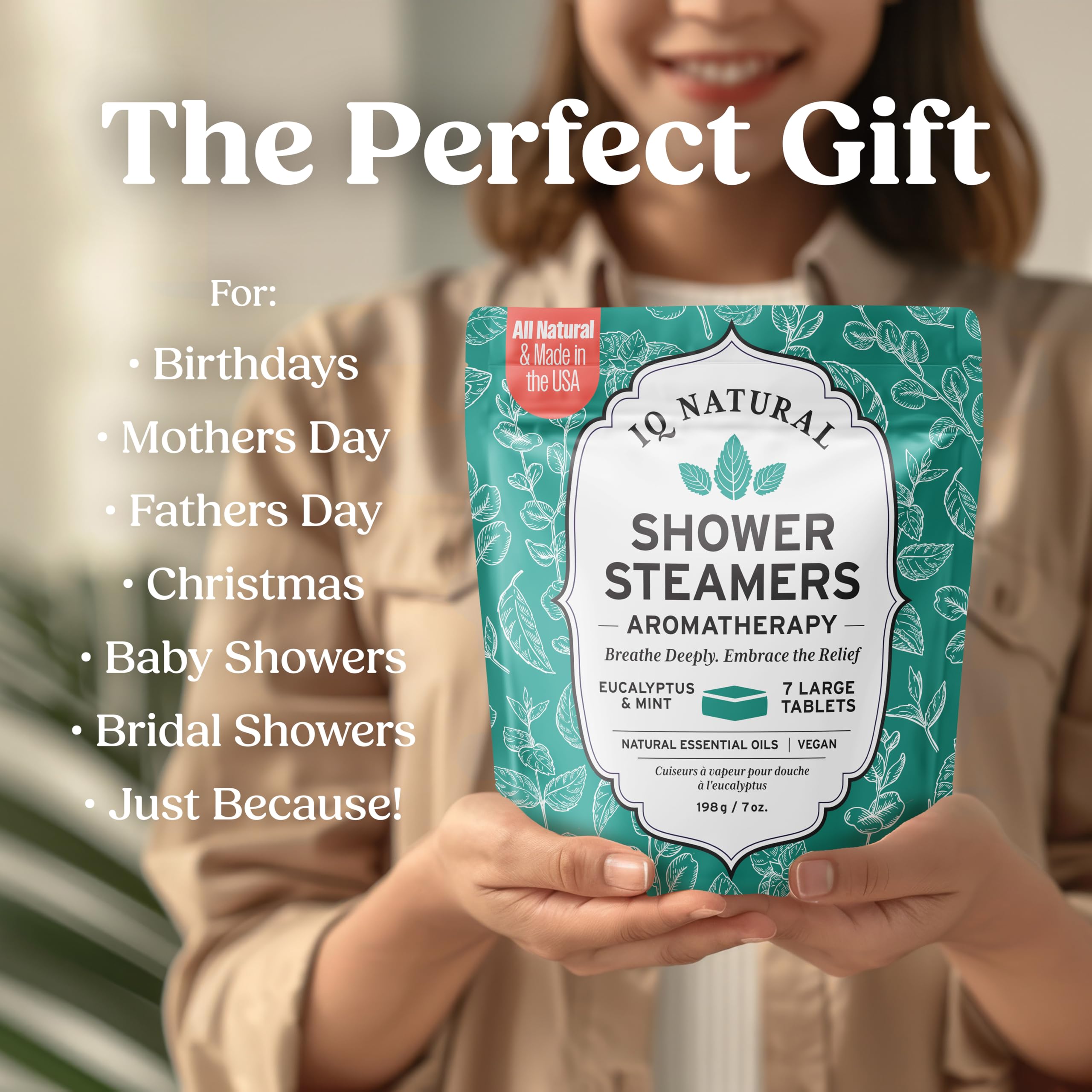 IQNATURAL Eucalyptus Shower Steamers – Aromatherapy for Women, USA Made