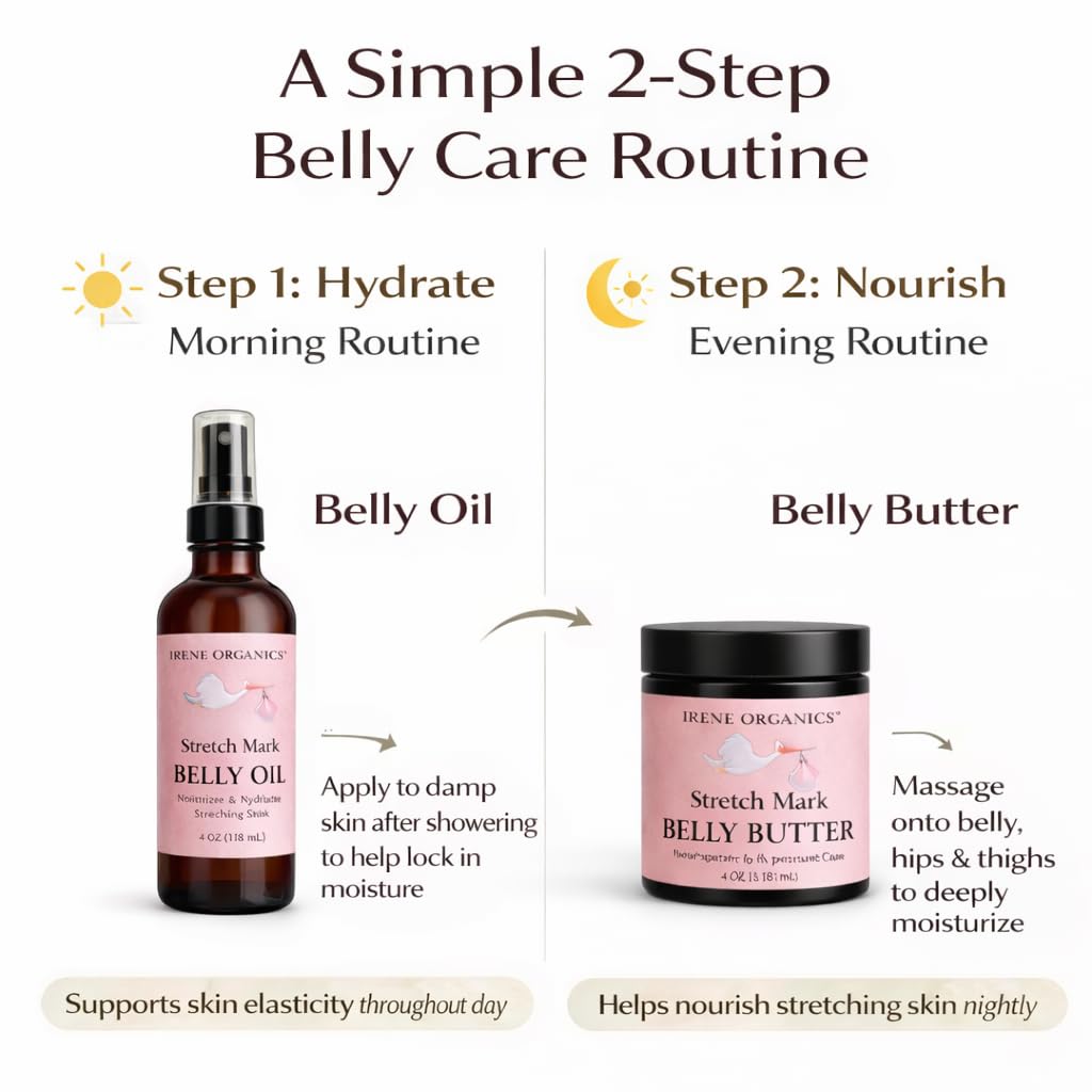 Belly Bundle by Irene Organics — Organic Belly Butter & Oil for Pregnancy