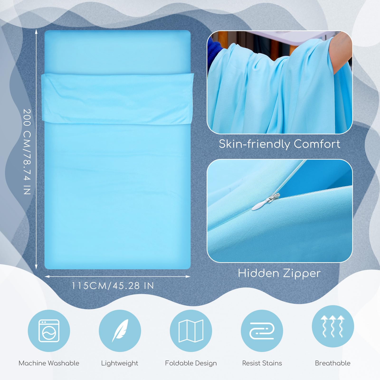 Irenare Self Tan Sleep Sack – Reusable Breathable Tanning Sleeping Bag (Blue)