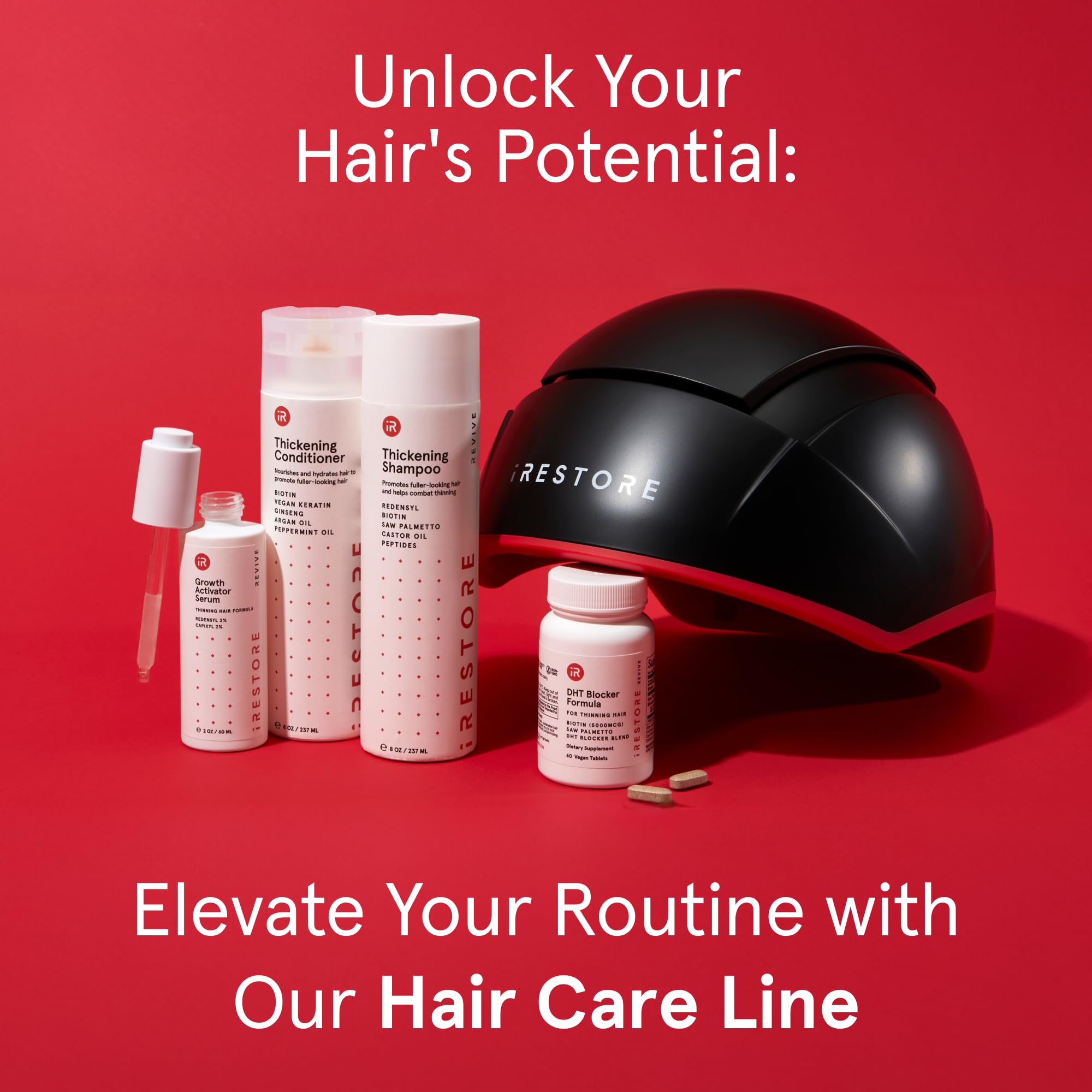 iRestore Elite Laser Hair Growth System – FDA-Cleared Home Treatment with 500 Lasers & LEDs