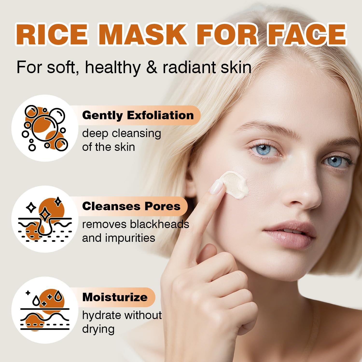 IREV Rice & Honey Glow Mask – Hydrating Clay Mask for Dry Skin, 150g
