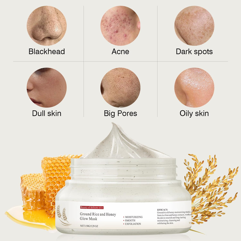 IREV Rice & Honey Glow Mask – Hydrating Clay Mask for Dry Skin, 150g