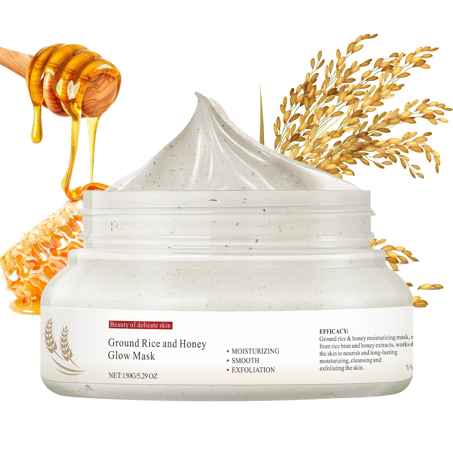 IREV Rice & Honey Glow Mask – Hydrating Clay Mask for Dry Skin, 150g