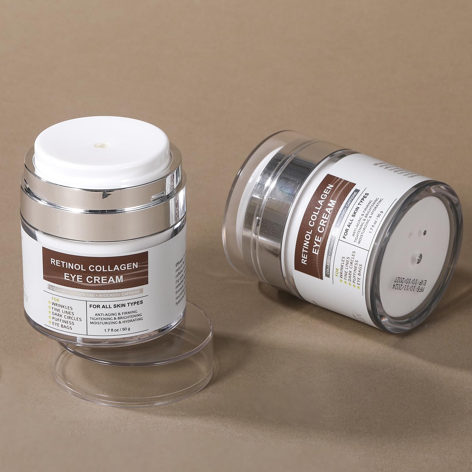 IREV Eye Cream with Retinol & Collagen – Hydrating Avocado, Vitamin C & Caffeine for Dark Circles