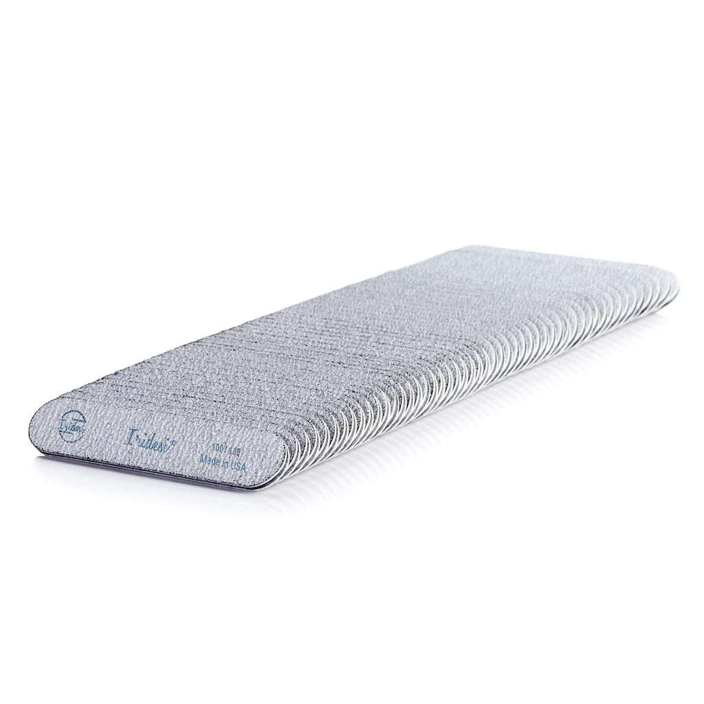 Iridesi Mini Zebra Nail File Set – 100/180 Grit Emery Boards, 3.5 in, 50 Count