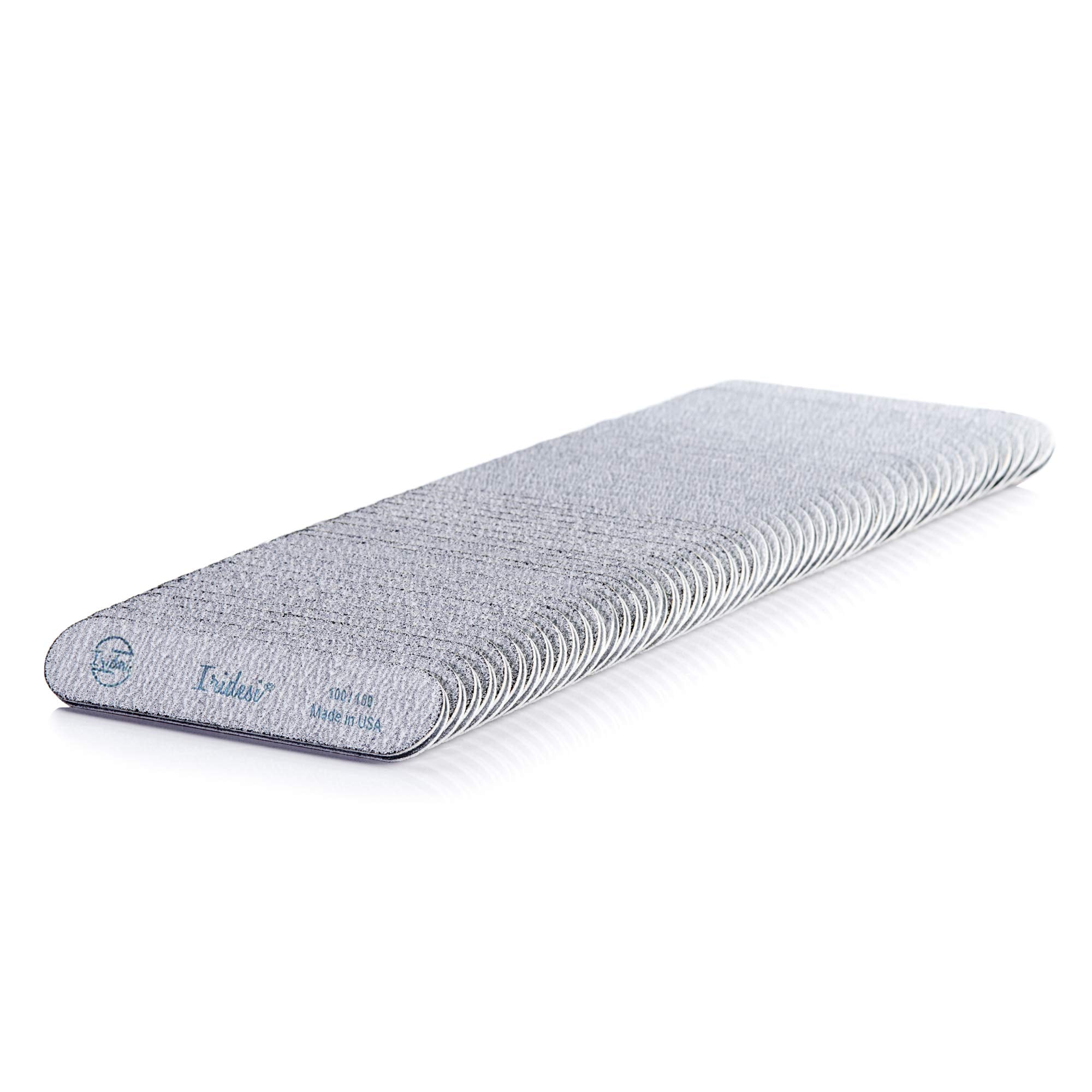 Iridesi Mini Zebra Nail File Set – 100/180 Grit Emery Boards, 3.5 in, 50 Count