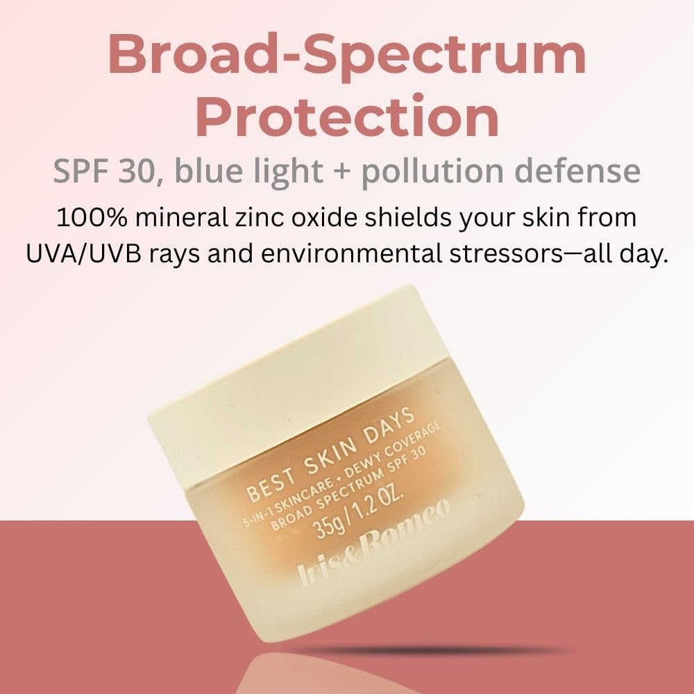 IRIS&ROMEO Best Skin Days SPF 30 Dewy Coverage Foundation - Shade 7 (Medium Olive) 1.2 oz