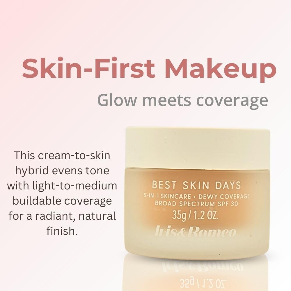 IRIS&ROMEO Best Skin Days SPF 30 Dewy Coverage Foundation - Shade 7 (Medium Olive) 1.2 oz