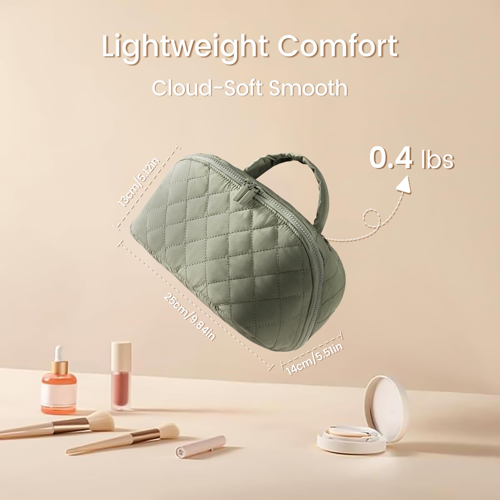IrisCargo Toiletry Bag for Women – Wide-Open Lay-Flat, Large-Capacity Travel Makeup Organizer