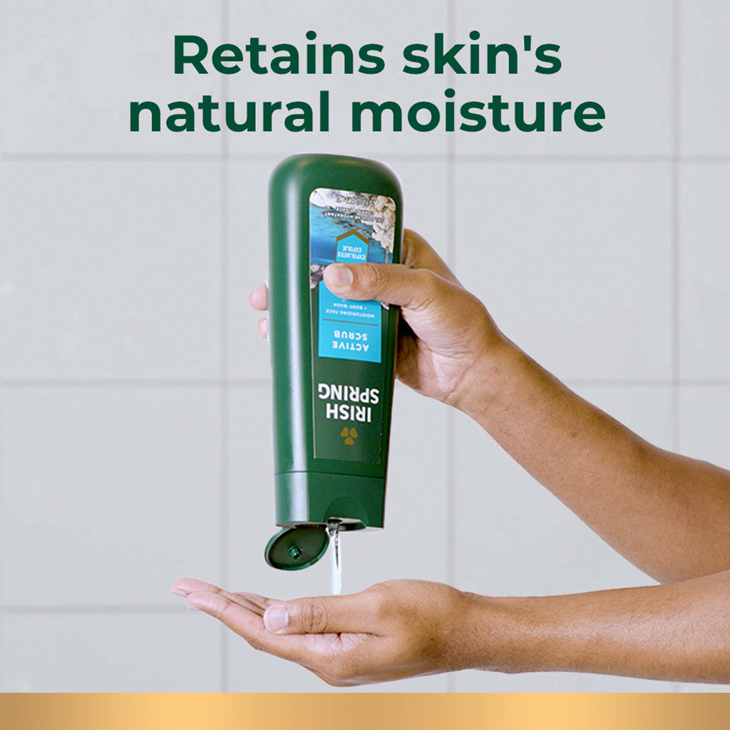 Irish Spring Men’s Body Wash – Active Scrub Exfoliating, 4 x 20 oz