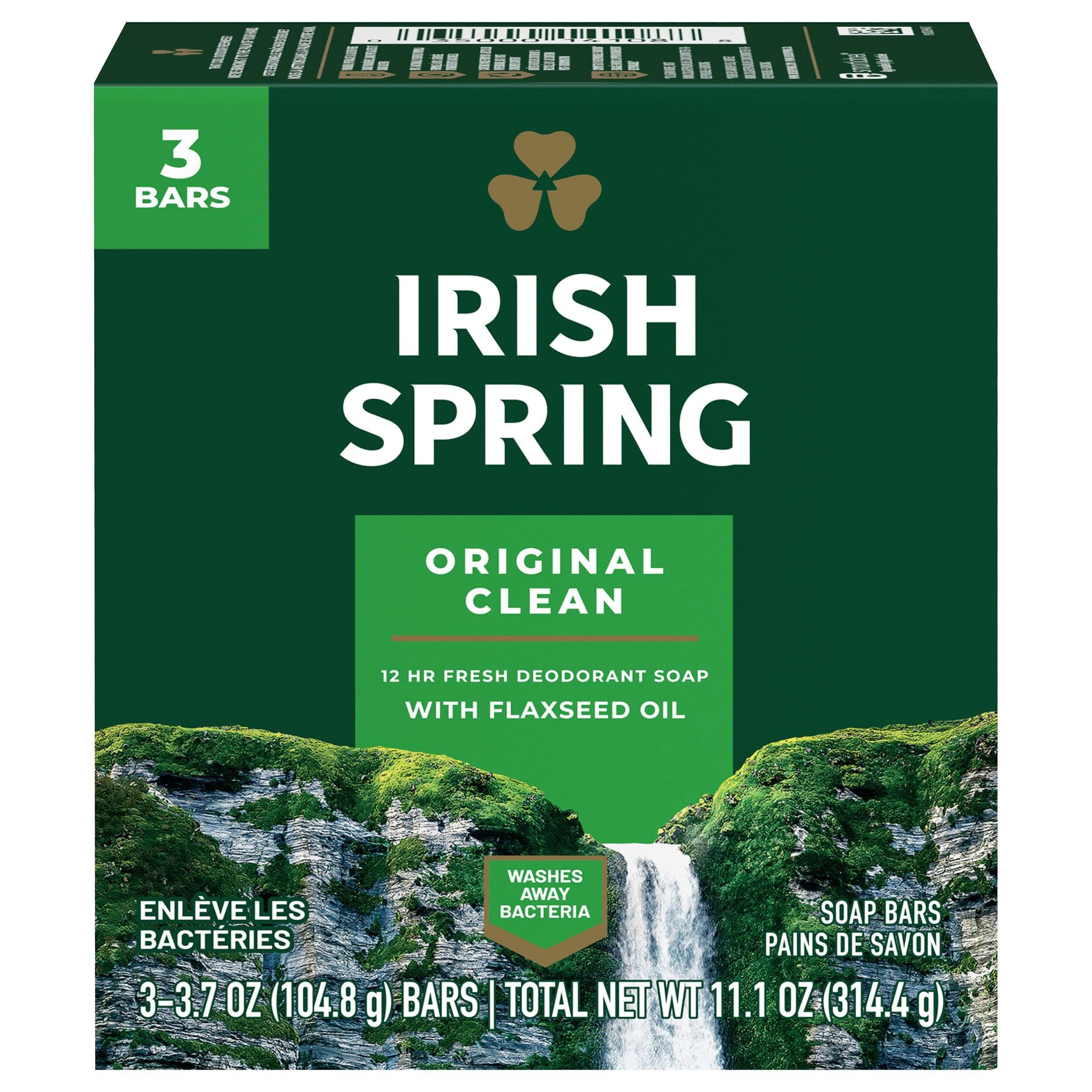 Irish Spring Original Deodorant Bar Soap – 3.75 oz Bars, 8-Pack