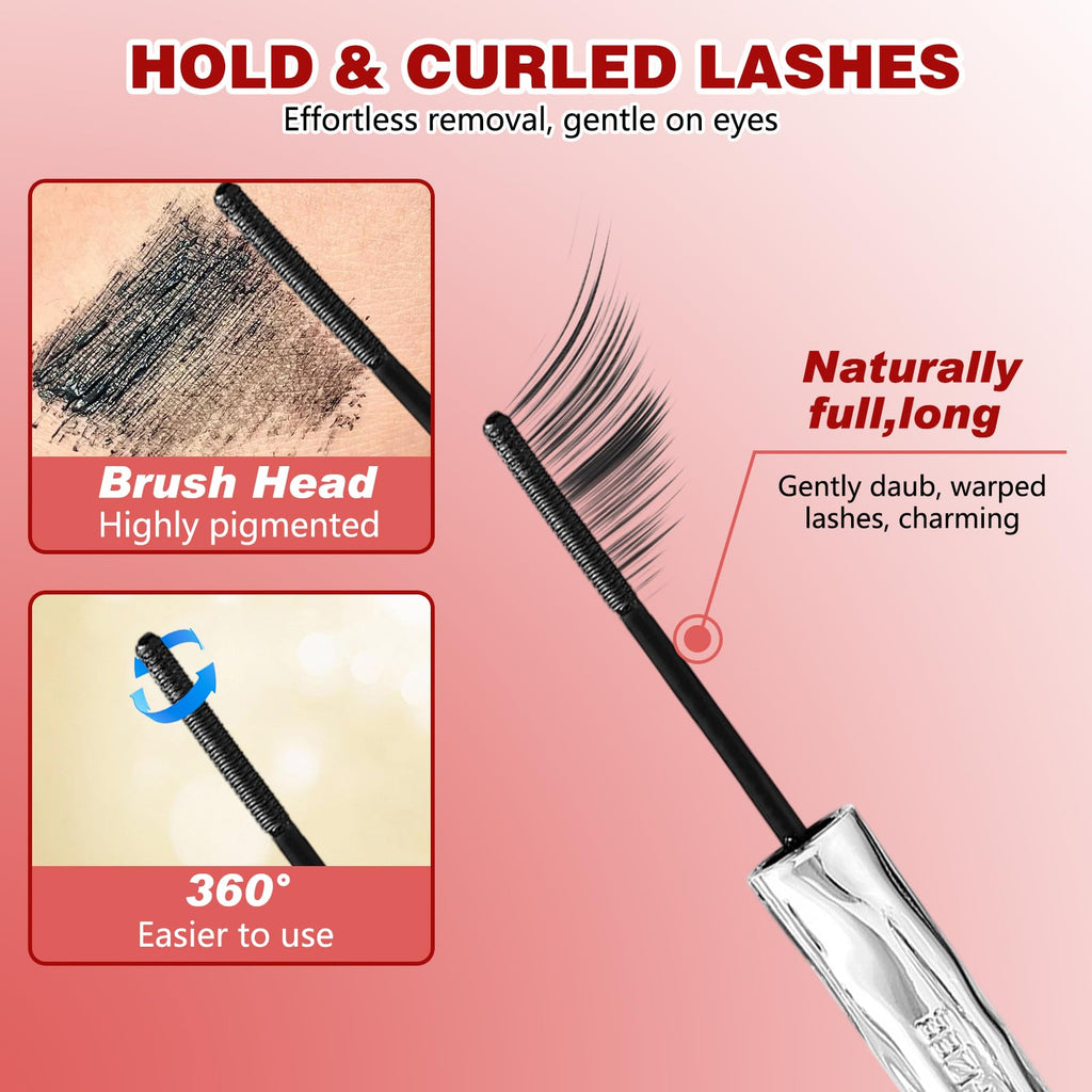 2Pcs Iron Wand Mascara – 2025 Upgraded Waterproof Tubing Mascara for 3D Curl, Smudge-Proof & No Flake