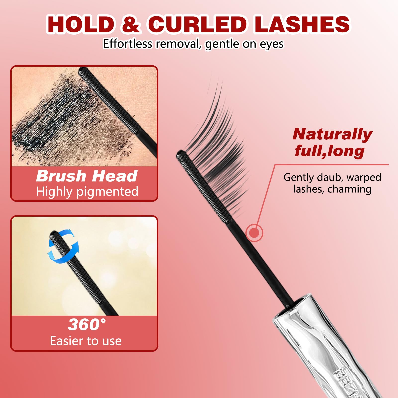 2Pcs Iron Wand Mascara – 2025 Upgraded Waterproof Tubing Mascara for 3D Curl, Smudge-Proof & No Flake