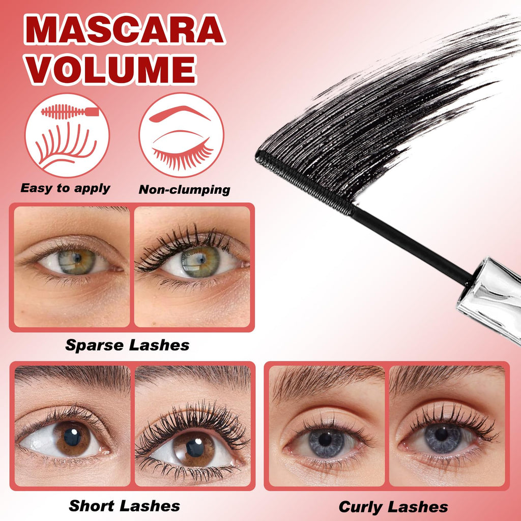 2Pcs Iron Wand Mascara – 2025 Upgraded Waterproof Tubing Mascara for 3D Curl, Smudge-Proof & No Flake